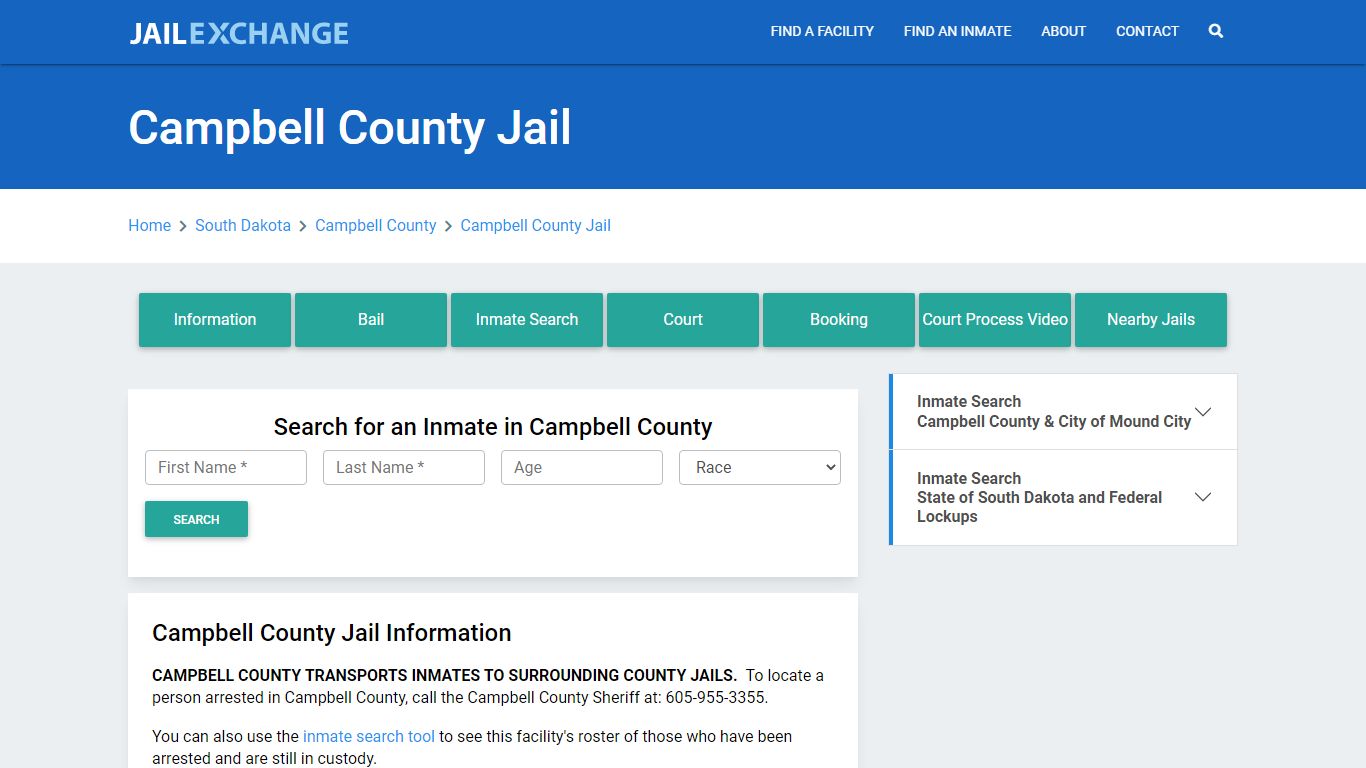 Campbell County Jail & Sheriff Roster Lookup, SD, Inmate Search